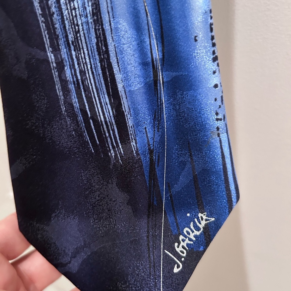 J. Garcia Artistic Blue and Black Tie